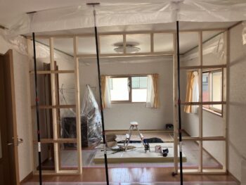 間仕切り工事　工事前後