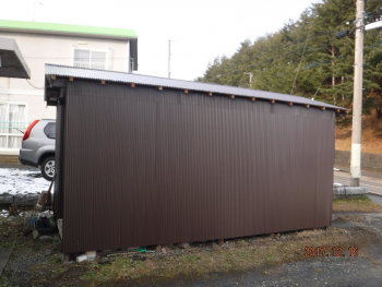 盛岡市での小屋改修工事　倉庫だからこそ！メンテナンス費用を抑え長く利用！