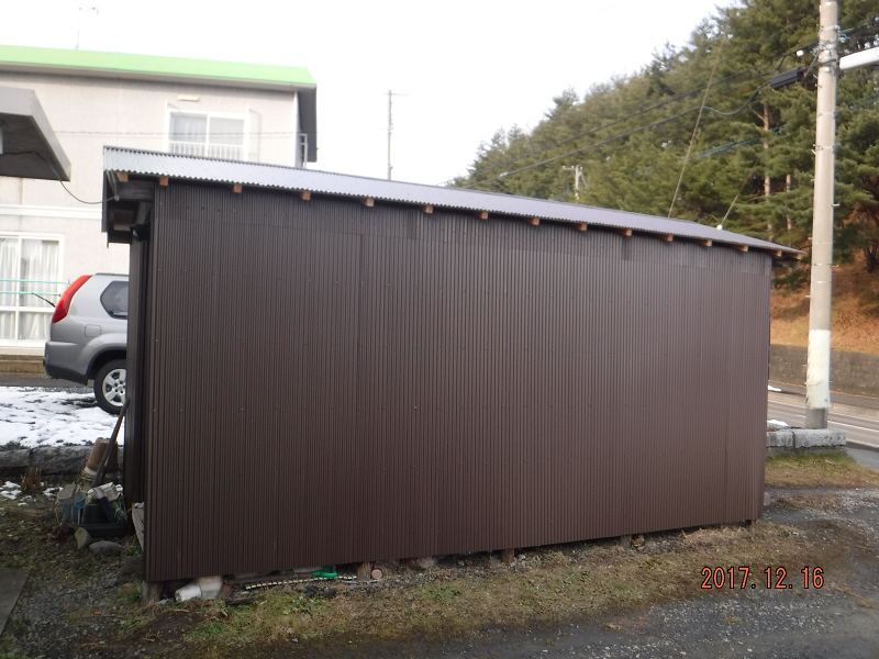 盛岡市での小屋改修工事 倉庫だからこそ!メンテナンス費用を抑え長く利用!