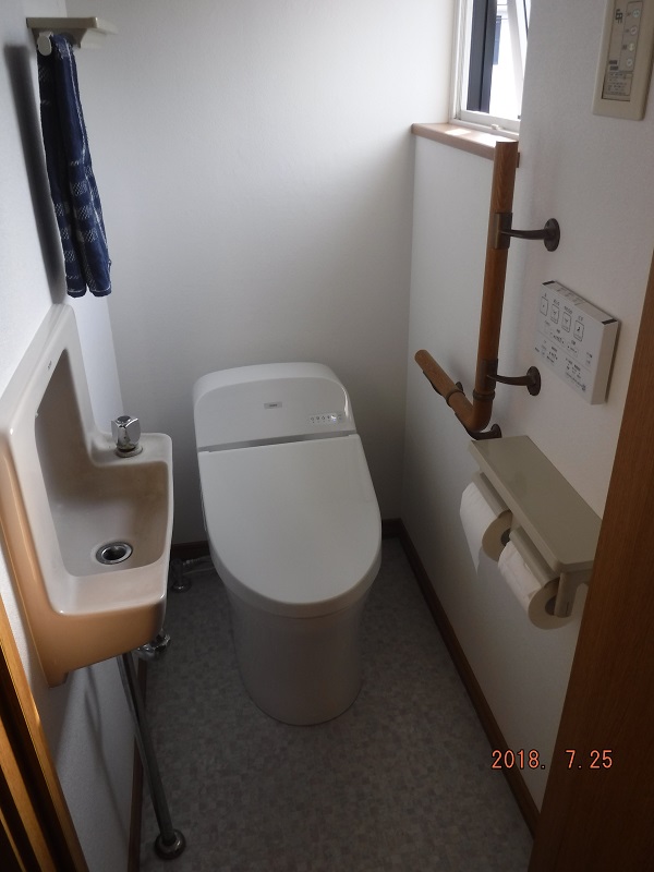 滝沢市 便器交換 TOTO GG1、センサー換気扇、ロスナイ、照明交換他